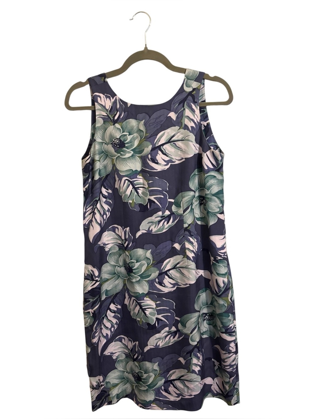 Tommy Bahama Blue Tropical Silk Sleeveless Sheath Dress Size 6